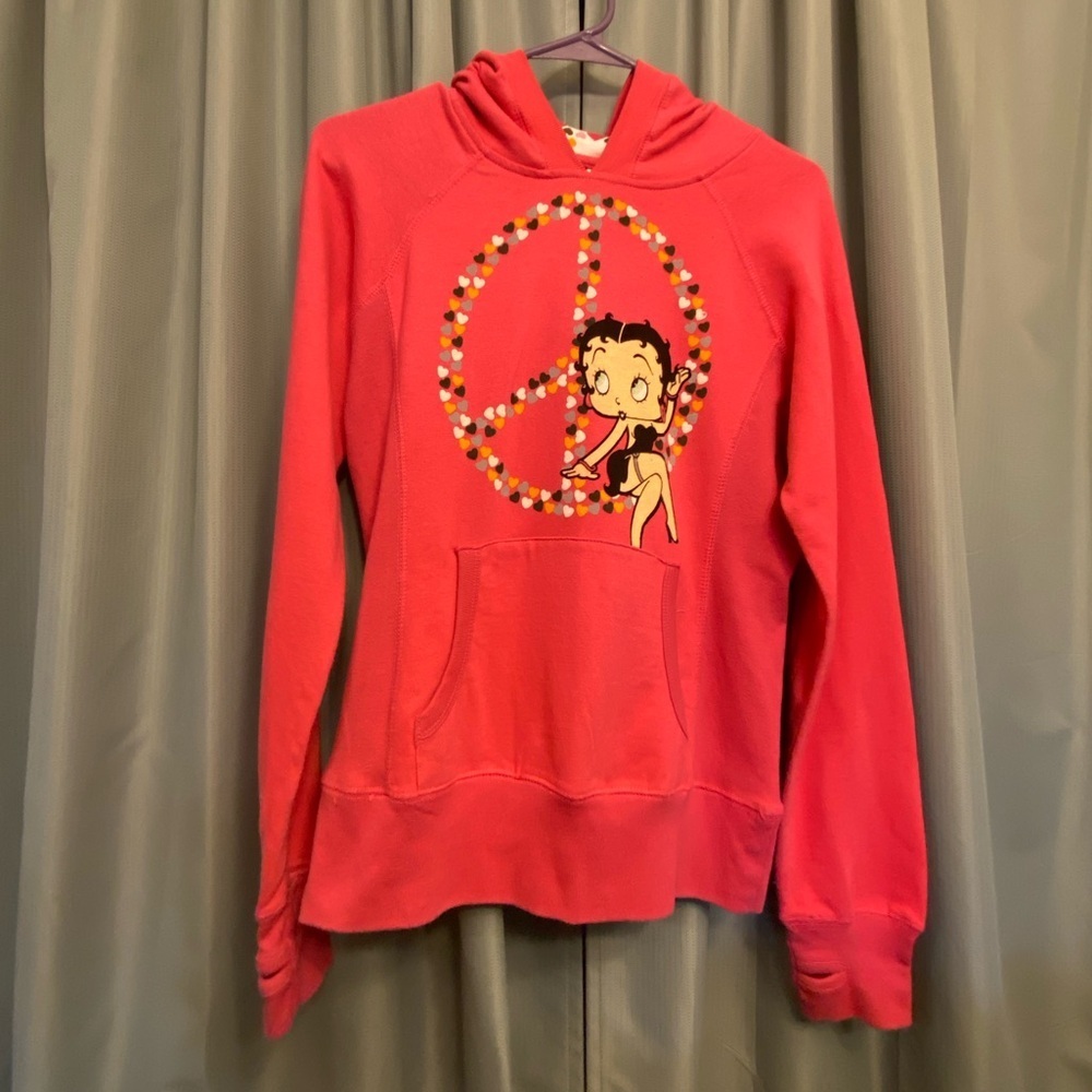 vintage Betty Boop Sweatshirt  peace sign floral size 7-9